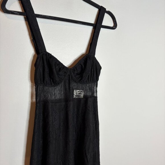 NWT Danielle Bernstein Womens Lace Sheer Midi Dress - Picture 3 of 6